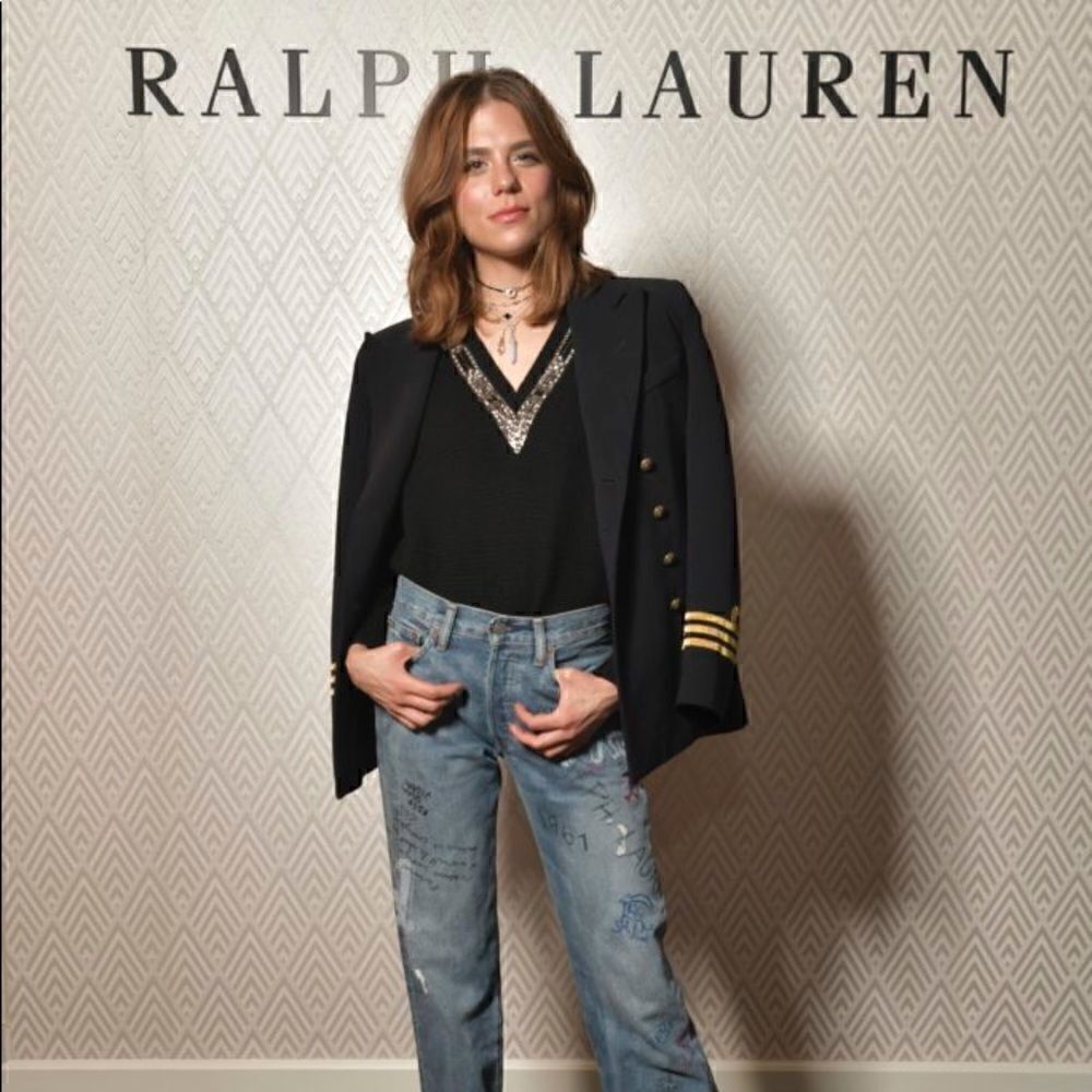 Ralph Lauren Vintage Navy & Gold Braid Double Breasted Nautical Inspired Blazer
